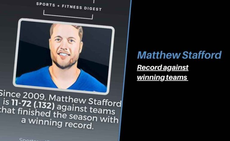 Matthew Stafford record vs winning teams