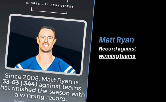 Matt Ryan record vs winning teams