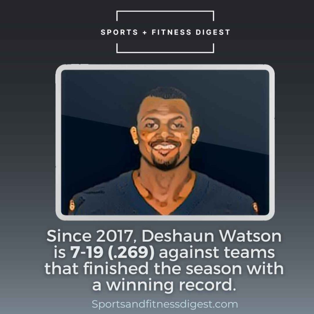 Deshaun Watson record against winning teams - graphic