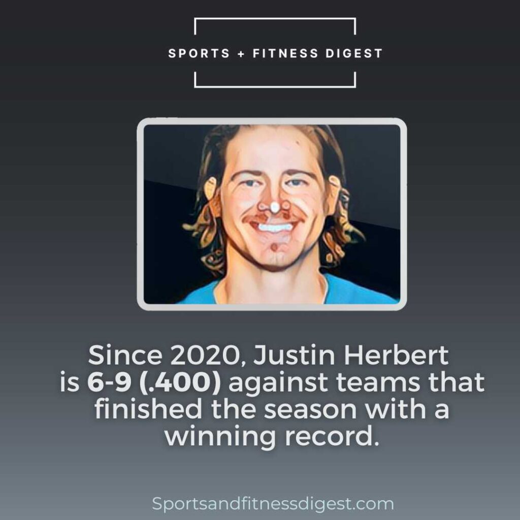 Justin Herbert record against winning teams