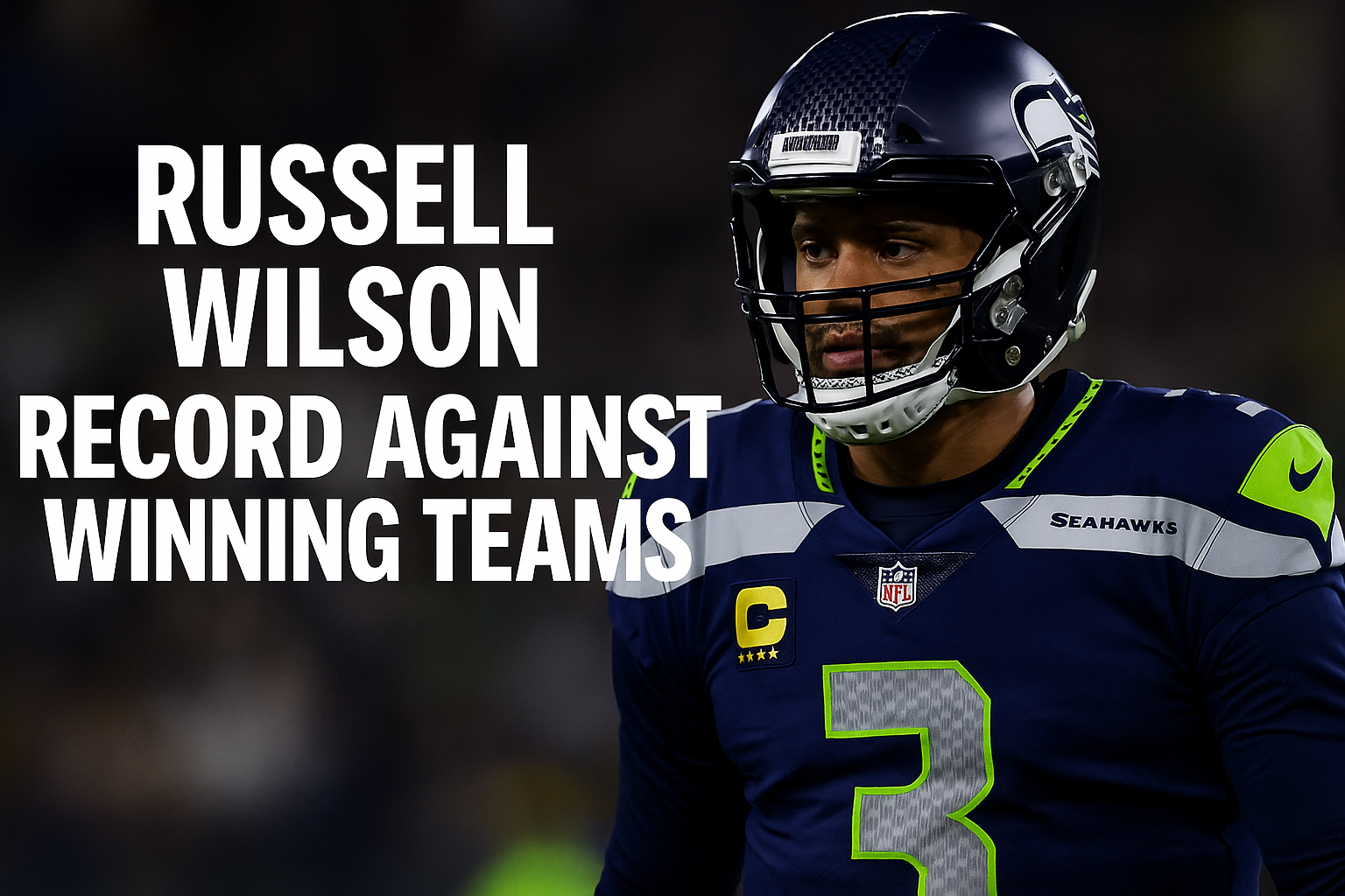 picture of nfl qb Russell Wilson against teams with a winning record