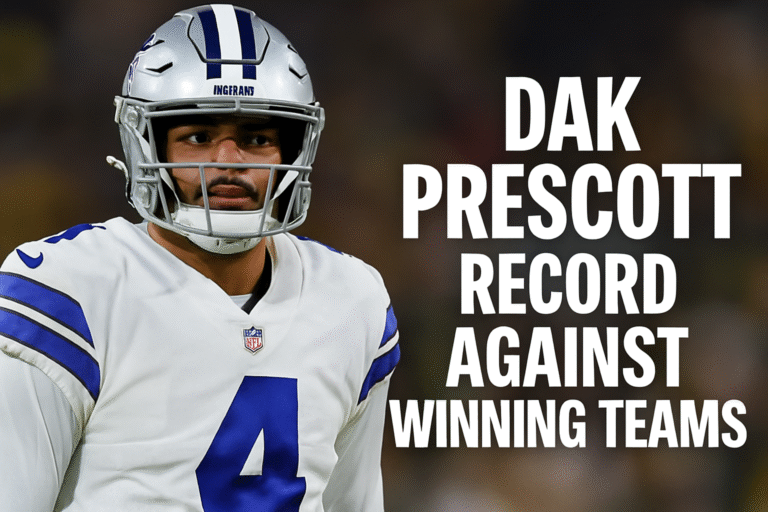 Dak Prescott: Career Record Against Winning Teams 1 photo of nfl qb Dak Prescott against winning teams