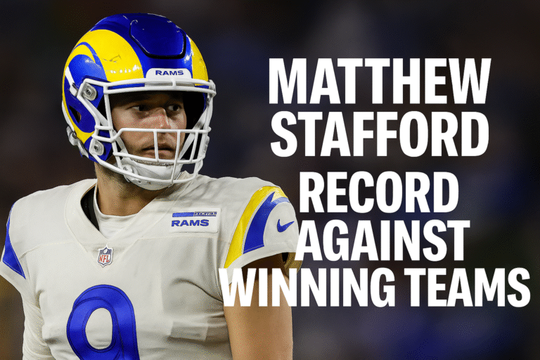 Matthew Stafford record vs winning teams