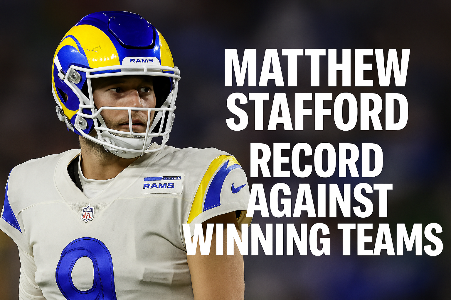 Matthew Stafford record vs winning teams