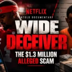 Wide Deceiver documentary graphic about allegations of a fake San Francisco 49ers identity and a $1.3 million romance and investment scam